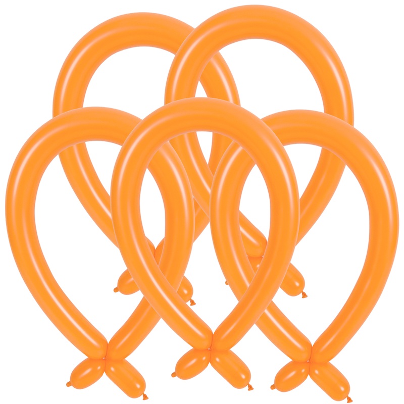 100 orange modeling balloons