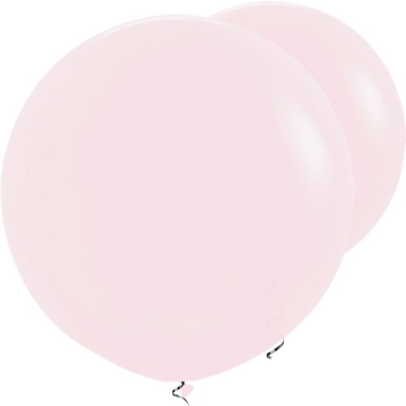 2 light pink XL balloons 91cm
