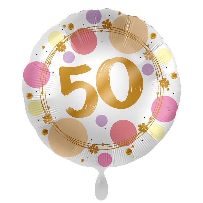 50th birthday balloon Happy Dots 71cm