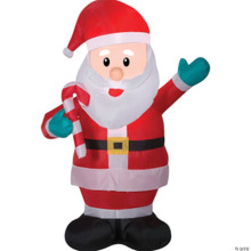 84 Blow Up Inflatable Santa with Candy Cane Outdoor Yard Decoration