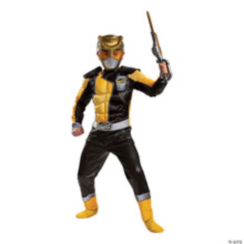Boy’s Classic Muscle Mighty Morphin Gold Ranger Costume – Large