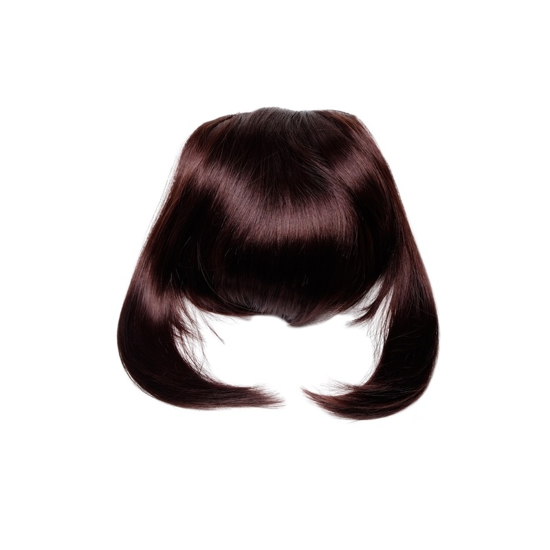 Hair Piece Clip in Bangs Fringe long framing strands mahogany auburn TYL3061-33