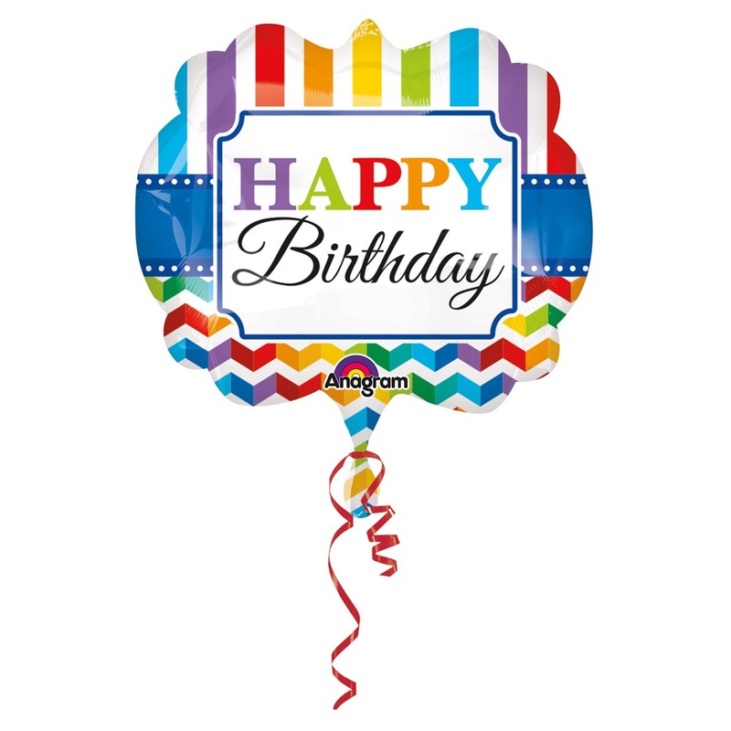 Rainbow Birthday foil balloon 63 x 55cm