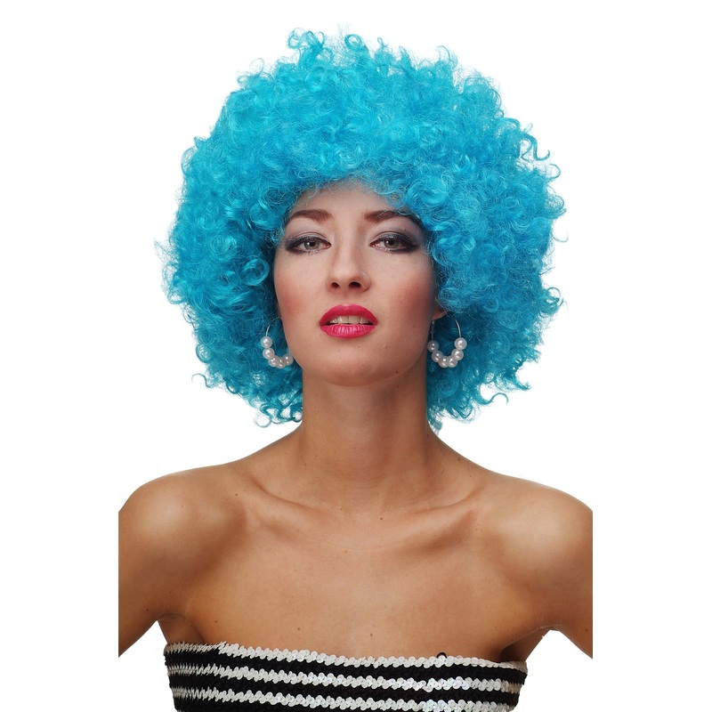Afro Wig Halloween Carnival Men Women 70s Party Light Blue Disco PW0011-PC40