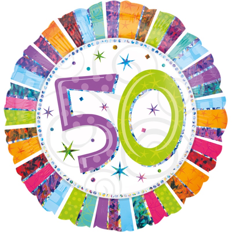 Colorful 50th Birthday balloon 45cm