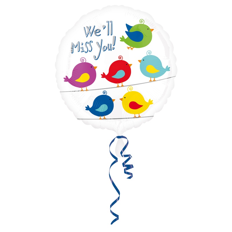 Foil balloon colorful birds farewell