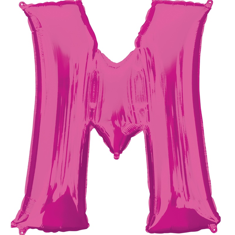 Foil balloon letter M pink XL 83cm
