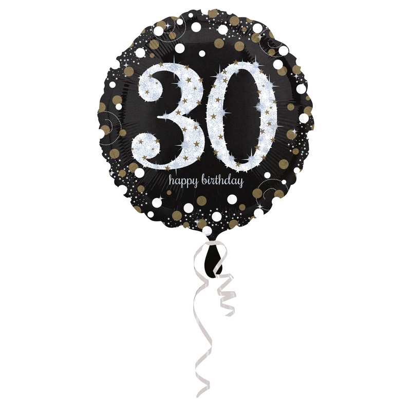 Golden 30th Birthday foil balloon 43cm