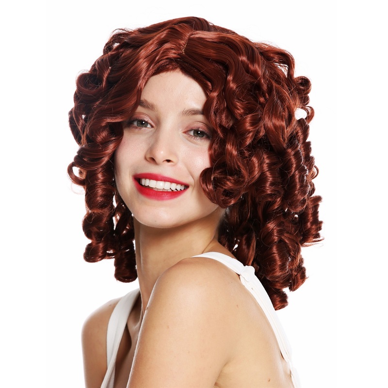 Lady Women Wig Colonial Baroque Victorian Ringlets Curls red copper 6006A