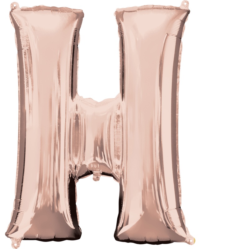 Letter foil balloon H rose gold 81cm