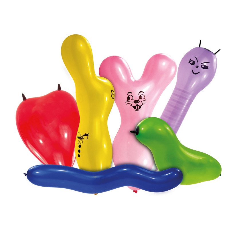 Set of 10 figure balloons with animal motif