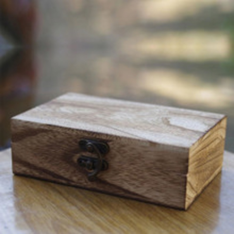 Small Rectangular Wooden Storage Box – Escape Room Prop