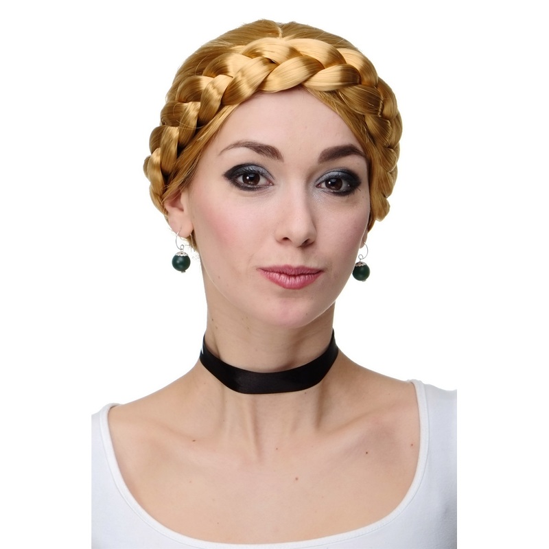 Wig Women Lady thick braid traditional German Ukrainian Russian Princess blonde RJ010-P70