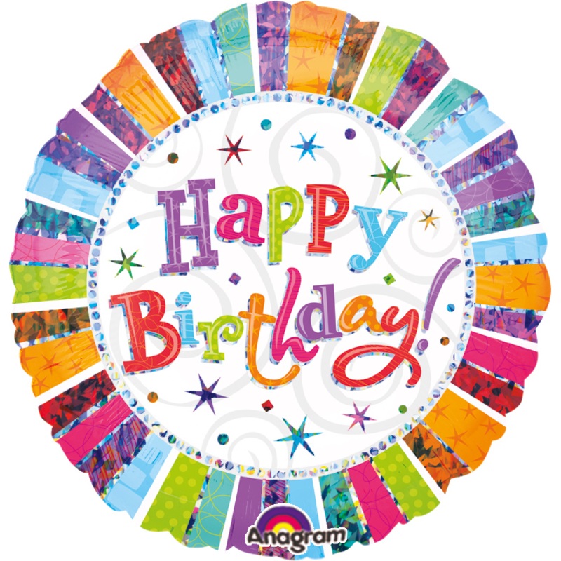 Colorful Birthday foil balloon 45cm