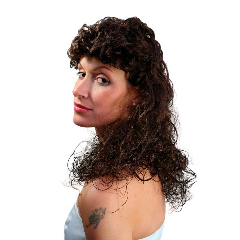 Lady Halloween Wig long curled Colonial Victorian brown quiff mullet LM3045-P4