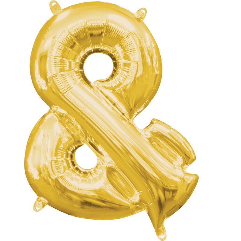Mini foil balloon symbol & gold 35cm