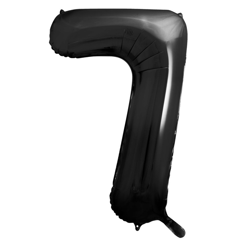 Number 7 Black Number Foil Balloon 86cm