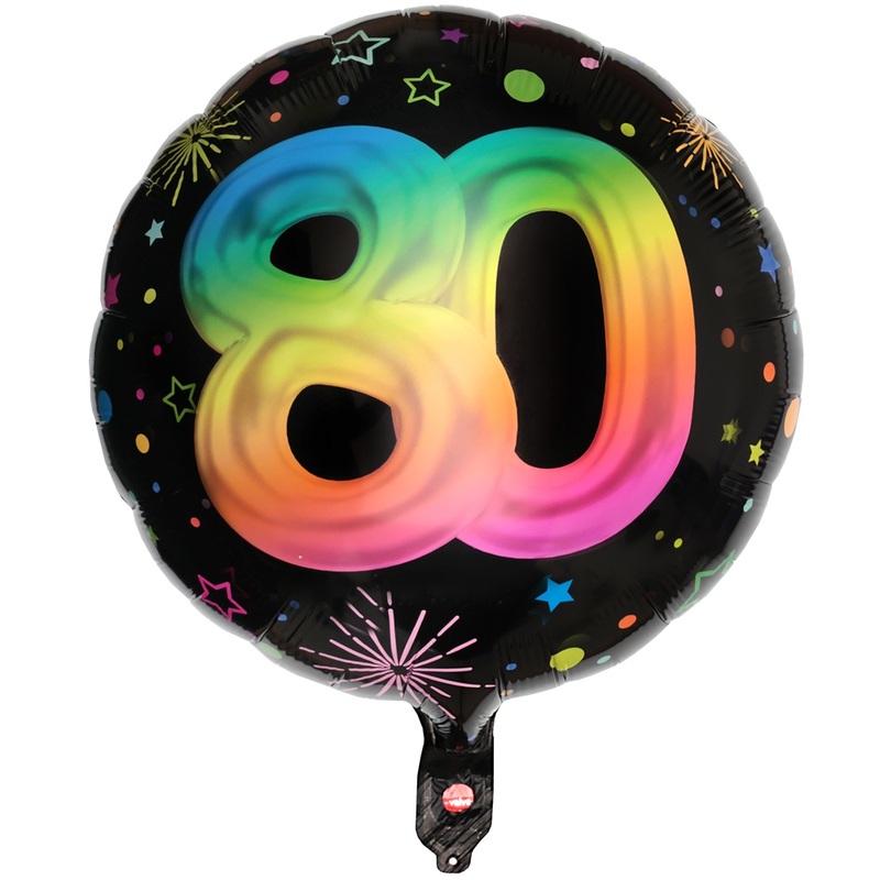 Number 80 Festicolor foil balloon 45cm
