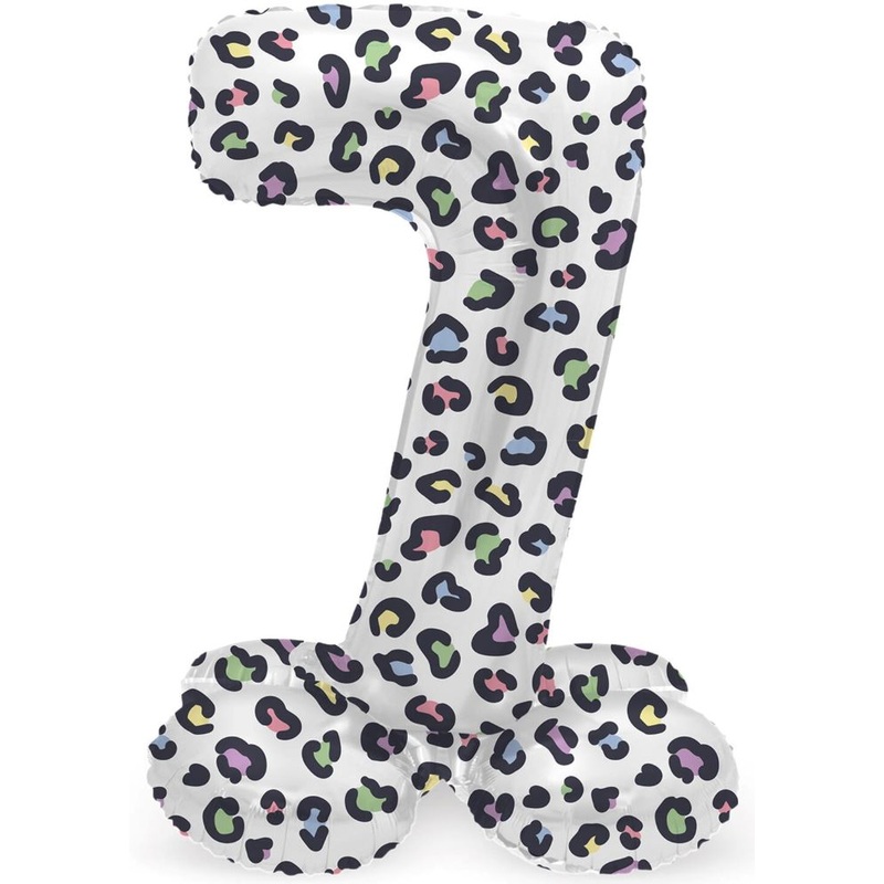 Standing Number 7 Balloon Leopard 72cm