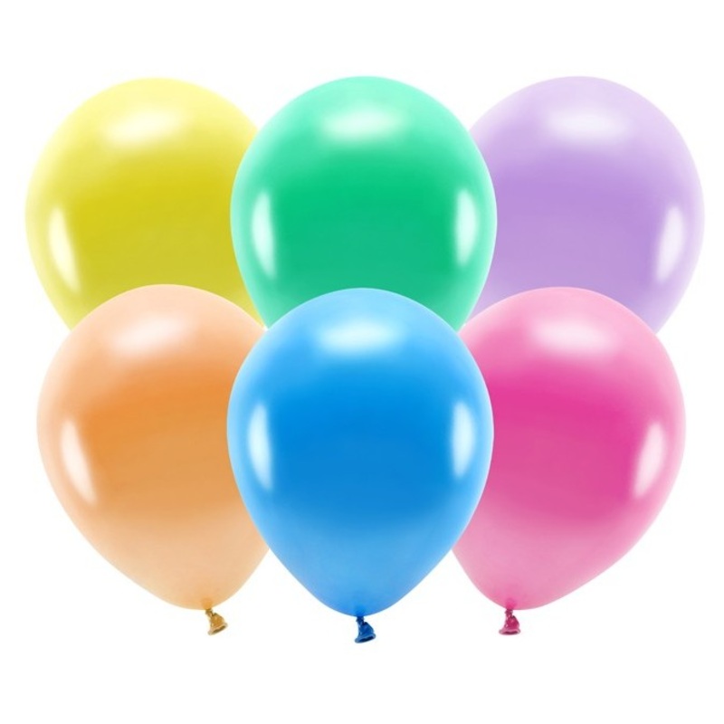10 Eco metallic balloons colored 26cm