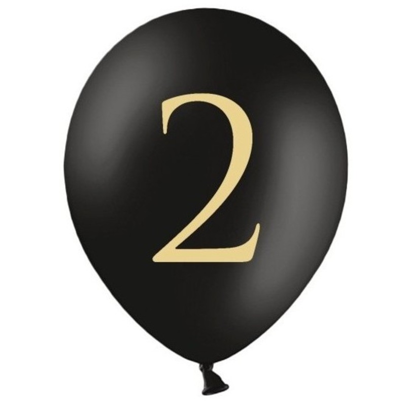 50 black balloons golden number 2