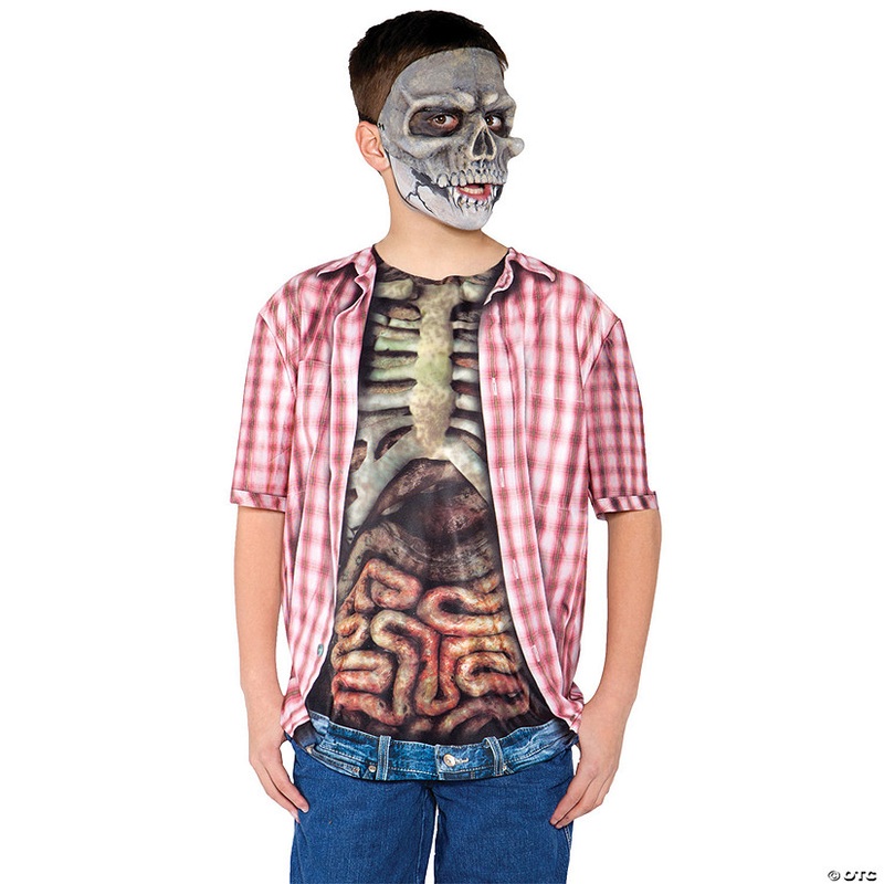 Boy’s Skeleton with Guts Shirt Costume