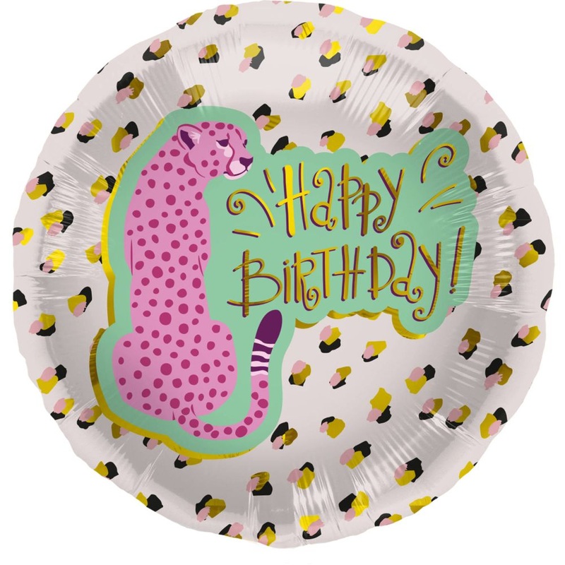 Foil balloon Happy Birthday Panther 45cm