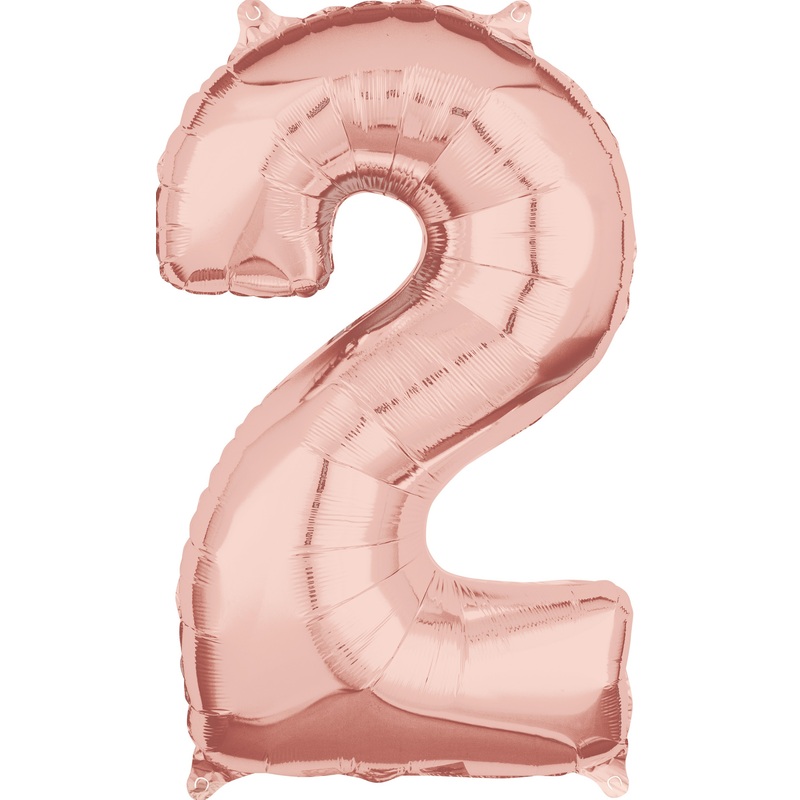 Number 2 rose gold foil balloon 66cm