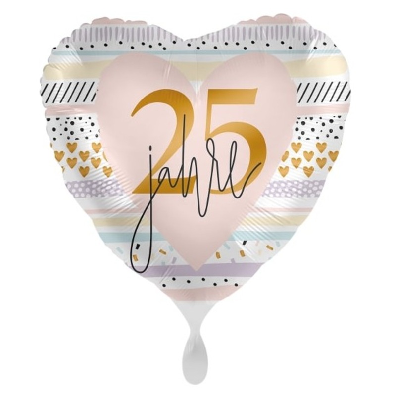 25 Rosy Years Heart Balloon 46cm