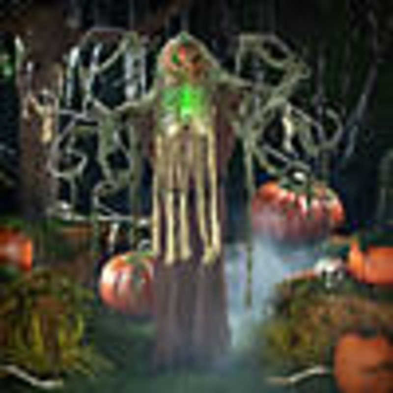 68 3/4 x 86 1/2 Animated & Light-Up Standing Jack-O-Lantern Man Halloween Decoration