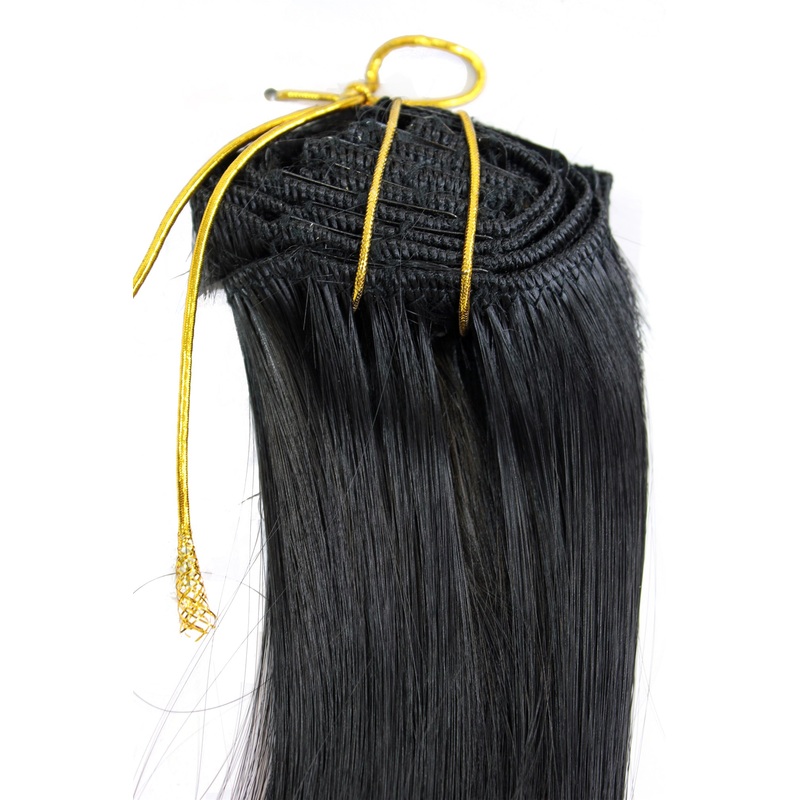 8-piece Clip-in Complete Set Hair Extensions Deep Black EX03-1