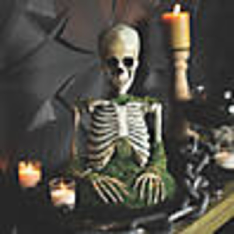 9 3/4 x 14 3/4 Animated Mossy Skeleton Tabletop Halloween Decoration