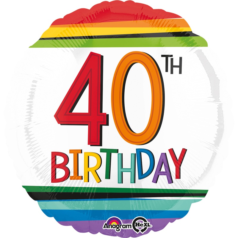 Foil balloon Colorful 40th Birthday