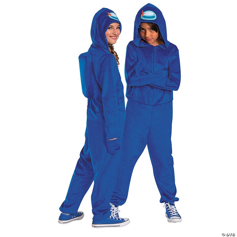 Kids Among Us Blue Imposter Hooded Jumpsuit Costume