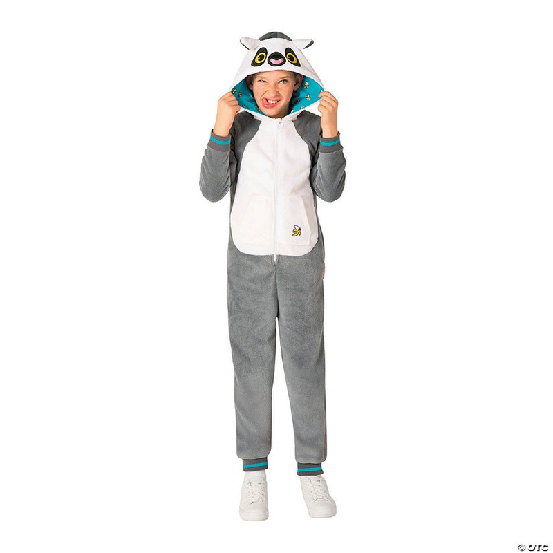 Kids Lemur Hooded Onesie Costume