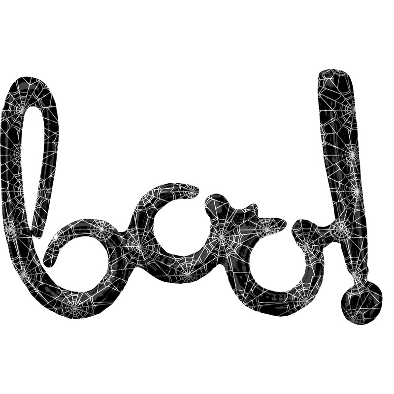 Lettering boo XL Halloween foil balloon 76x53cm