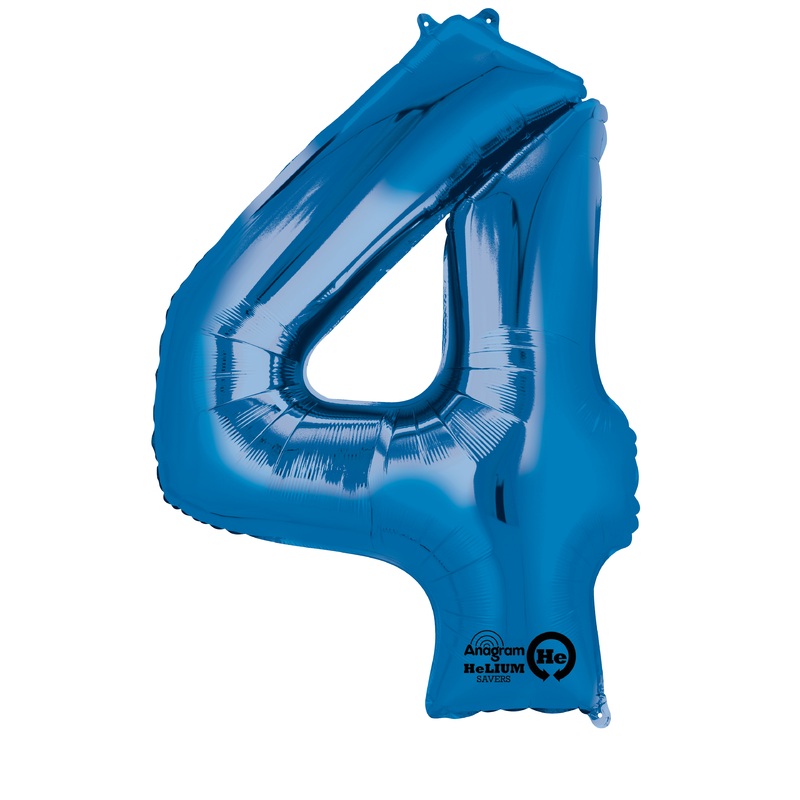 Number balloon 4 blue 88cm