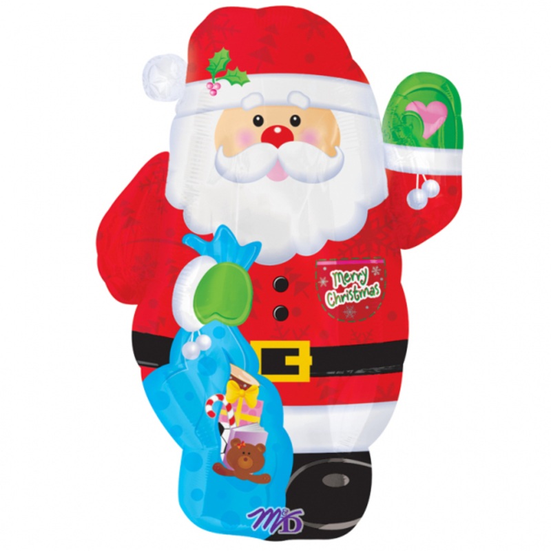 Waving Santa Claus balloon 45cm