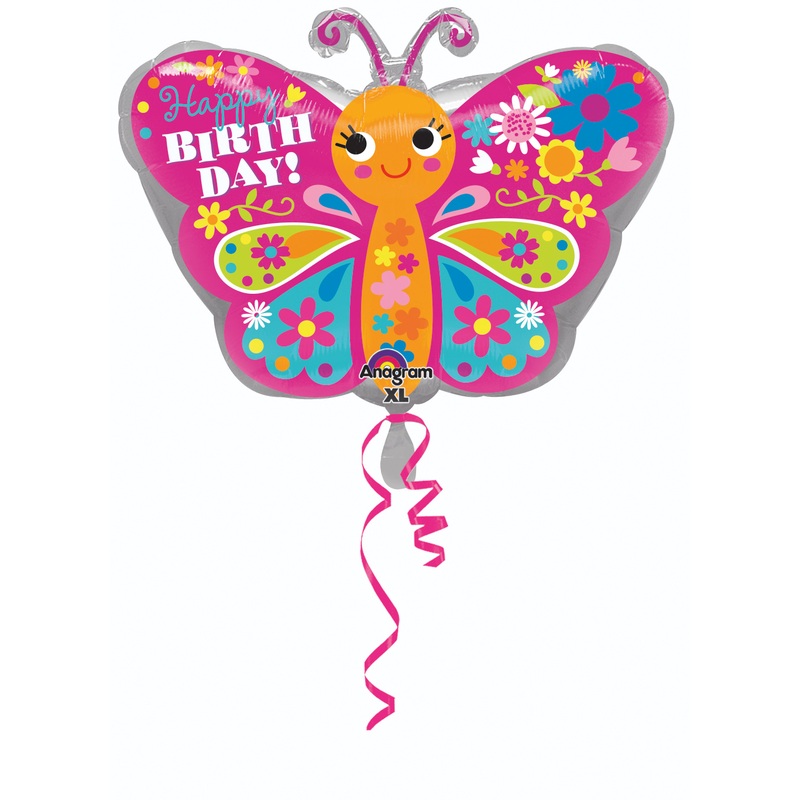 Birthday balloon butterfly lady