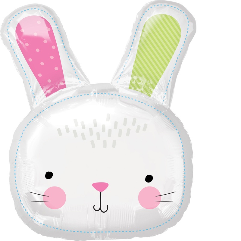 Bunny Happy foil balloon 60 x 71cm