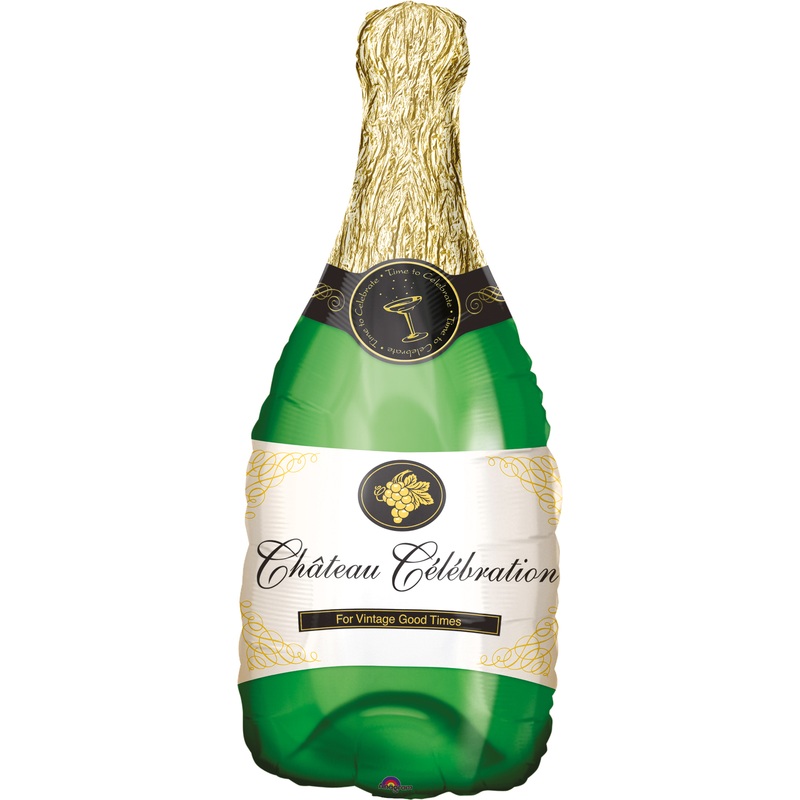 Foil balloon champagne bottles