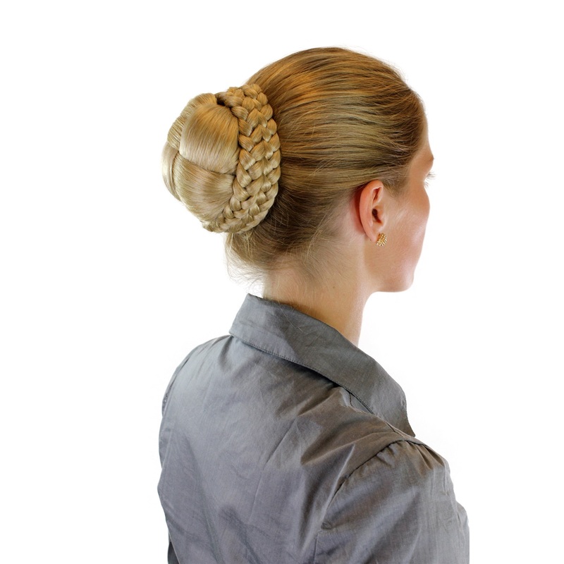 Hairbun Hairpiece bun hair knot braided braided plaited rim traditional blond mix N796