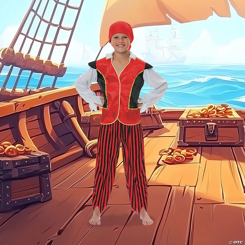 Red and Black Pirate Boy Child Halloween Costume – Medium