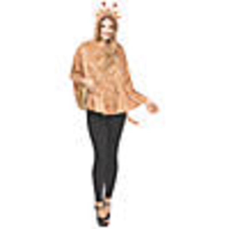 Womens Hooded Giraffe Poncho Costume