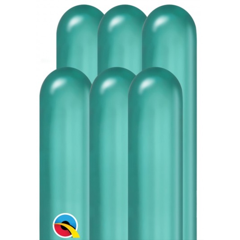 100 metallic modeling balloons green 1.5m