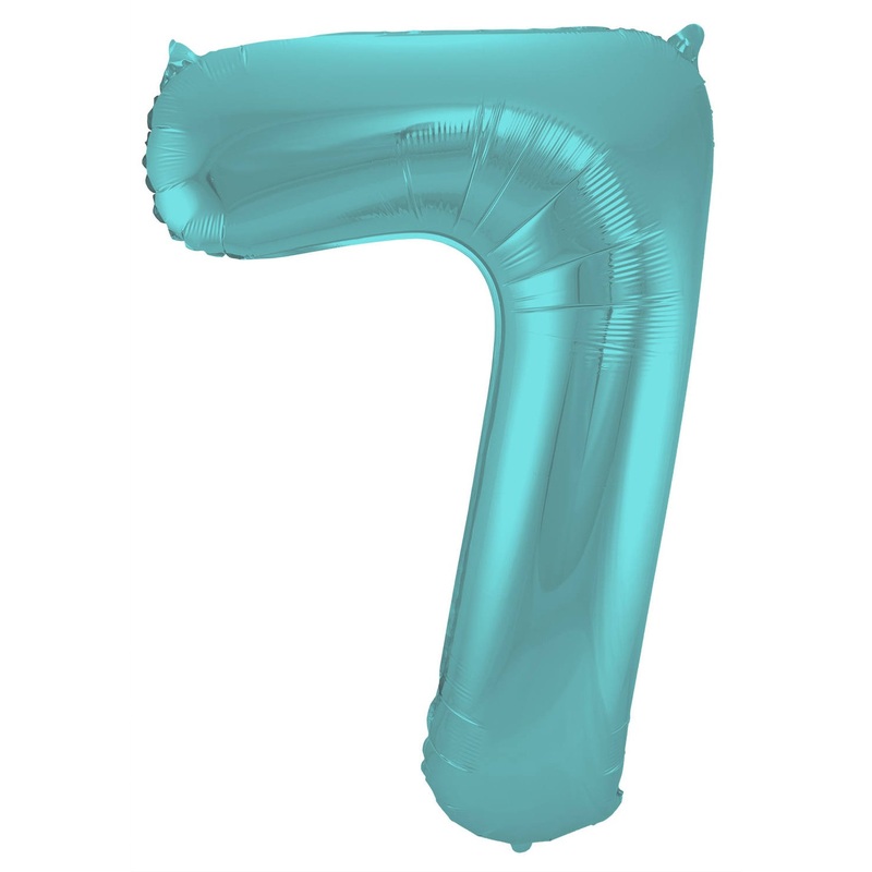 Aqua number 7 foil balloon 86cm