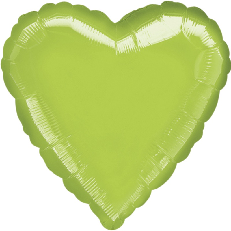 Lime green heart balloon 45cm