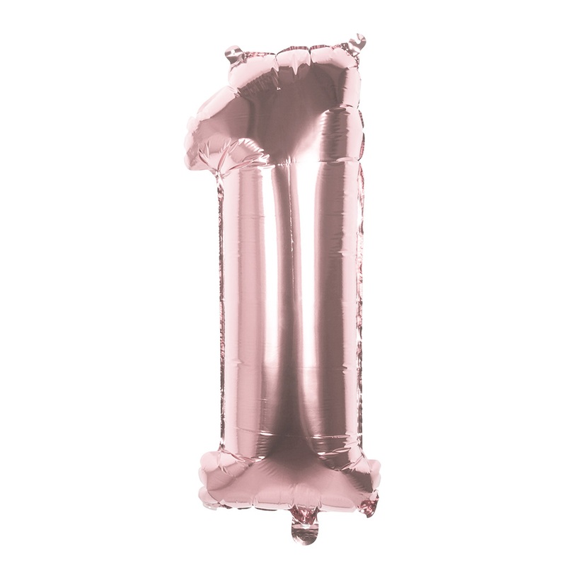 Rose gold number 1 foil balloon 36cm
