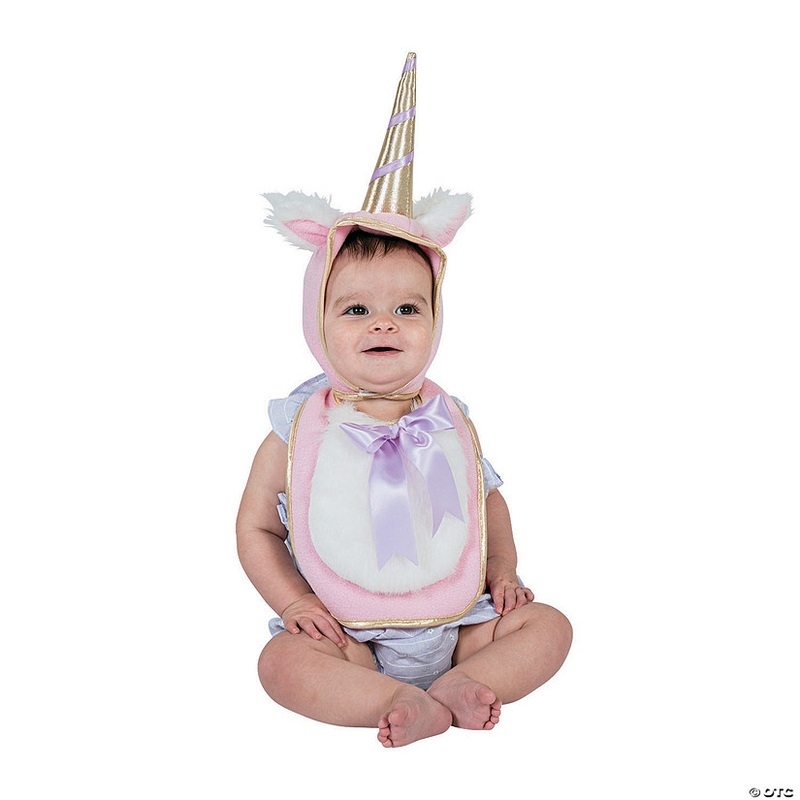 Baby Girl’s Unicorn Bib & Hat Set