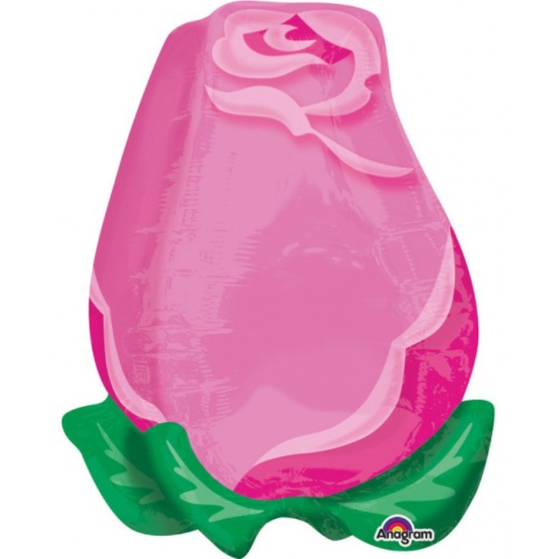 Foil balloon delicate rose bud 43 x 55cm